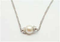 Collier Donna Oro Femme Perle in Or blanc Perla 0.13 Ct KP4436 - KP4436